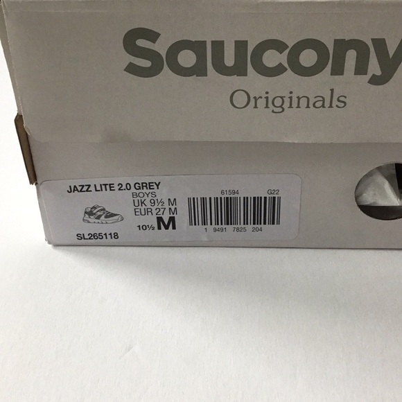Saucony Boy’s Sz 10 1/2 Med Jazz Lite 2.0 Grey Tennis Shoes - Picture 3 of 3